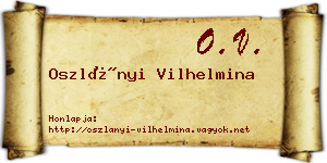 Oszlányi Vilhelmina névjegykártya